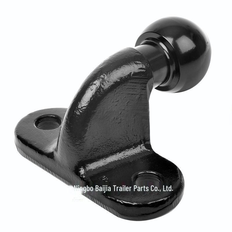 European Trailer Ball Towing RV Connector, 50mm Bent Bar, Black Electrophoresis.