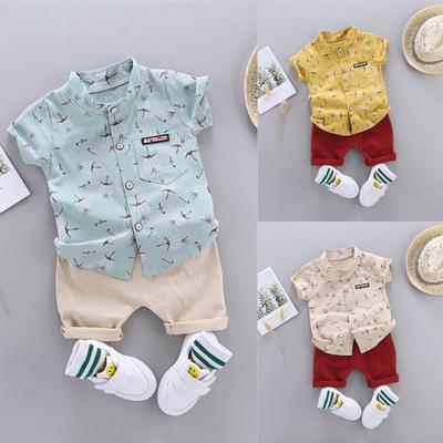 0-5 Years Babies Cotton Fashion Shirt Set Baby Boy Summer Clothes Kids Outfit for Boys