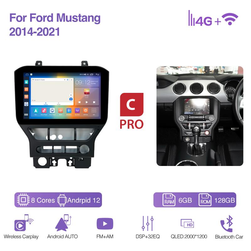 11.6Inch For Ford Mustang 2015-2025 GPS Navigation Radio Android13 8Core 8+256G CarPlay 4G 360Camera Car Multimedia Video Player