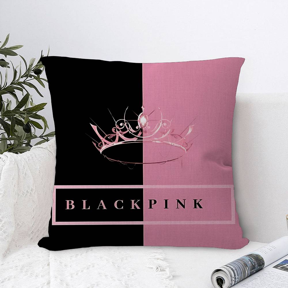Kpop BBlack Groups Pinkes Cushion Cover Pillow Cover Decor Pillowcase Printed Cushion Case for Couch