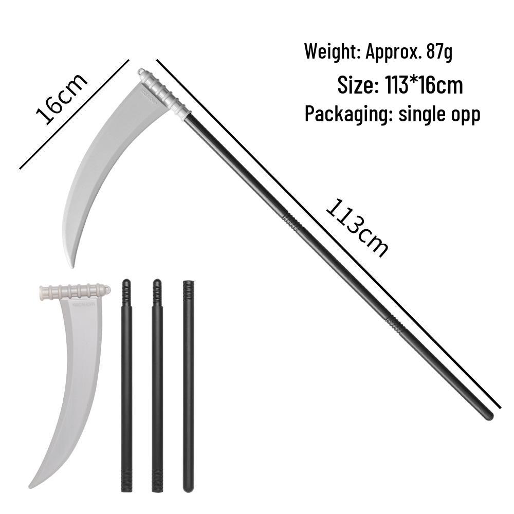Halloween Props: Grim Reaper Scythe, Devil Trident, and Lincoln Cane Toy Set