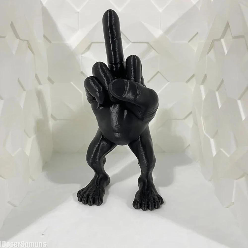 Desktop Creative Ornaments Middle Finger Figure with Legs Resin Funny Desk Fingers and Toes Combined Funny Gift for Friends