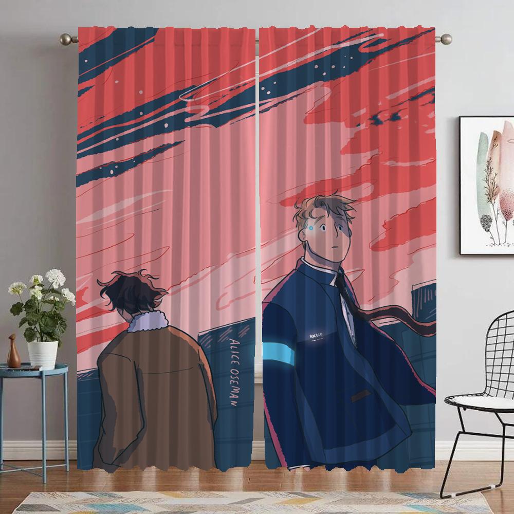 

Heartstopper Curtains Child Room Blackout Curtain for Room 2 Panel Shades Tulle for Bedroom Halloween Decoration Partition Home W50xH70cmx2pcs-CL