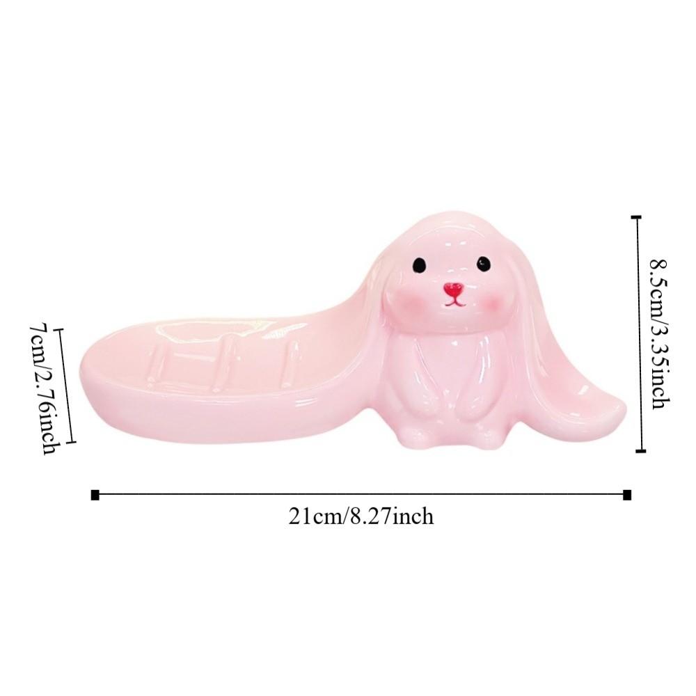 Soap Box Long Eared Rabbit Soap Holder Pink Bathroom Decor Organizer Rabbit Soap Dish  Household