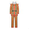 Carnival Costume with Geometric Clown Suit Belt Ruffled for Cosplayers,