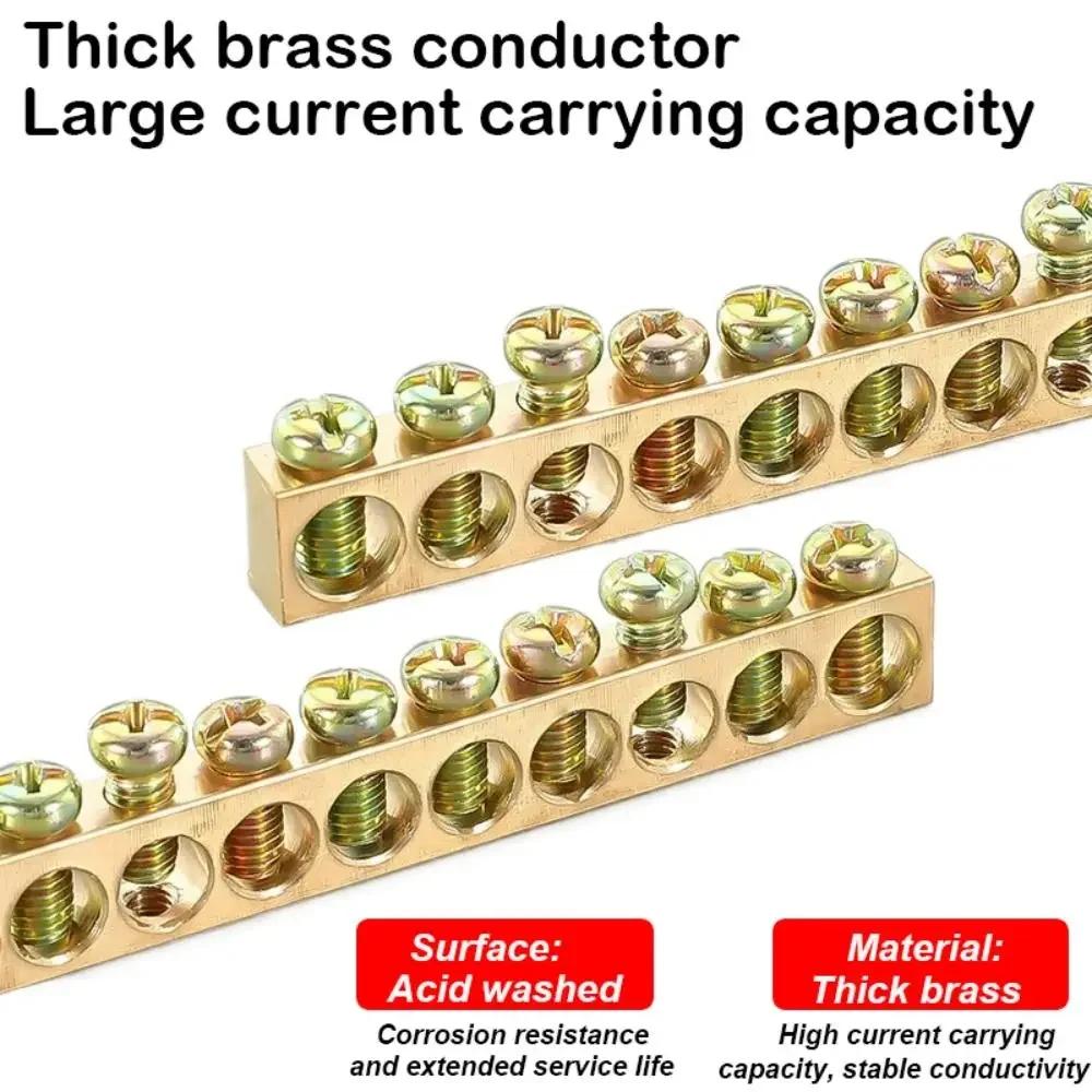 Electrical Connectors Copper Wire Connector Multi-specification With Hole Screw Brass Connection Row Terminal Block Electrical