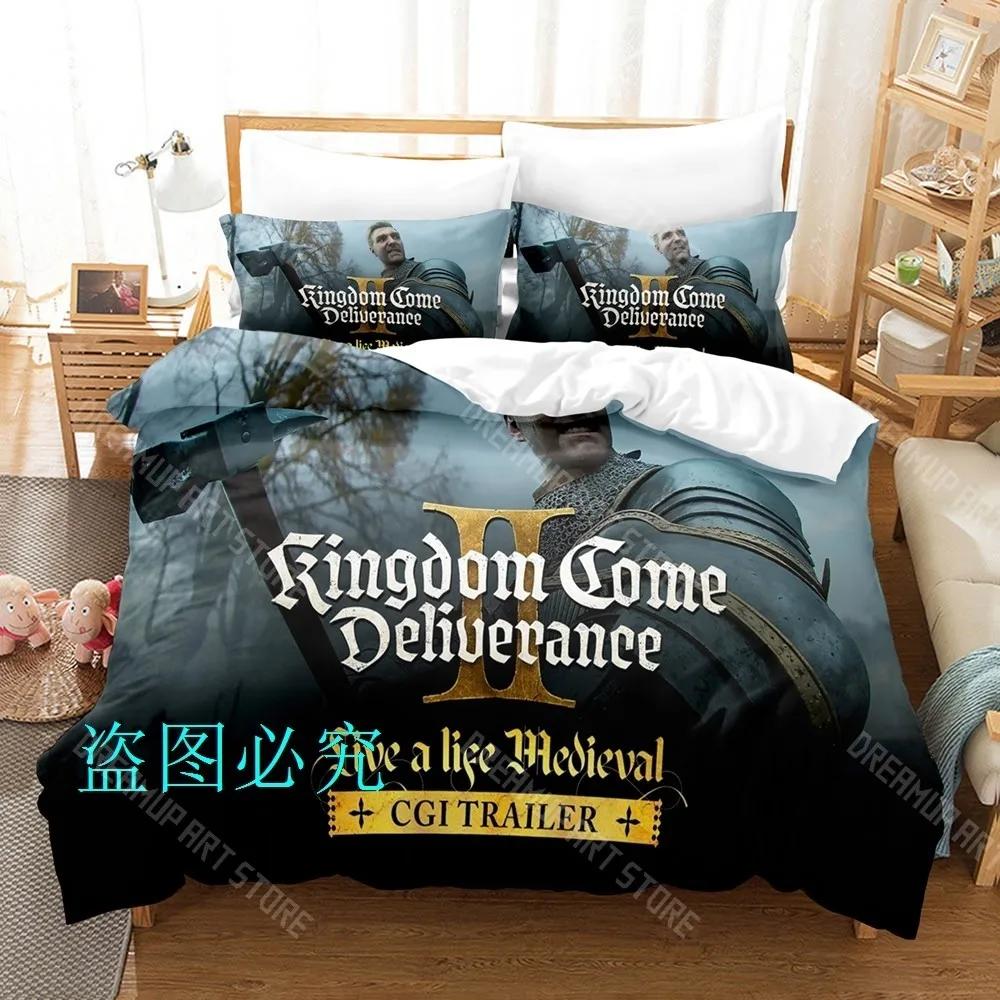 Ensemble de literie Kingdom Come Deliverance II Imprimé 3D Simple Jumeaux Individuel Double Queen King Size Ensemble de lit Chambre d'adulte et d'enfant Housses de couette EU Single 90x200cm