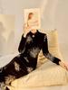 Autumn 2025 Chinese Style Cheongsam Dress with Starlight Fireworks Embroidery - Black N8072