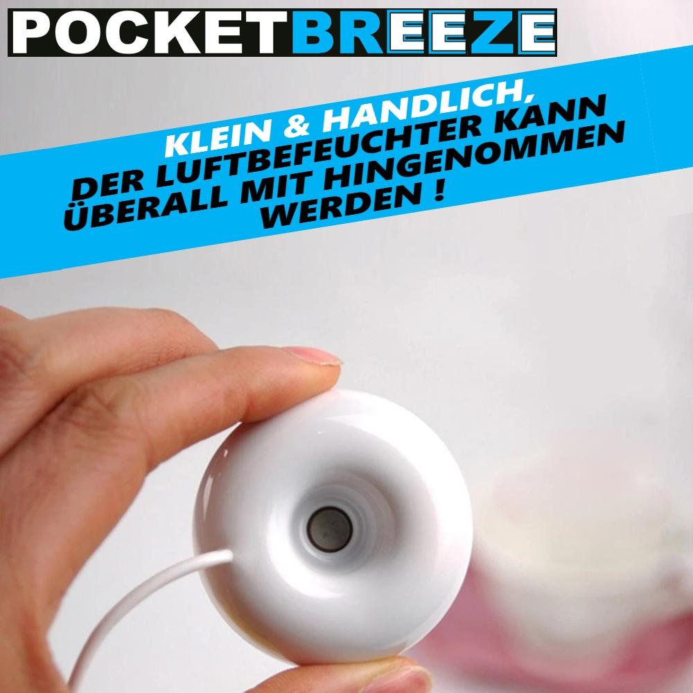 POCKETBREEZE USB Mini Luftfukter Diffuser Ultralydforstøver Luftfukter
