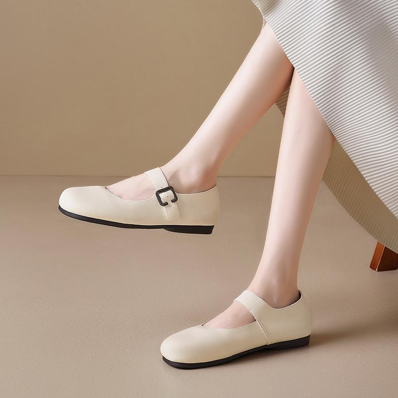 Augustine soft-soled French Mary Jane women's shoes 2025 new autumn flat-soled single shoes small leather shoes women's skirt