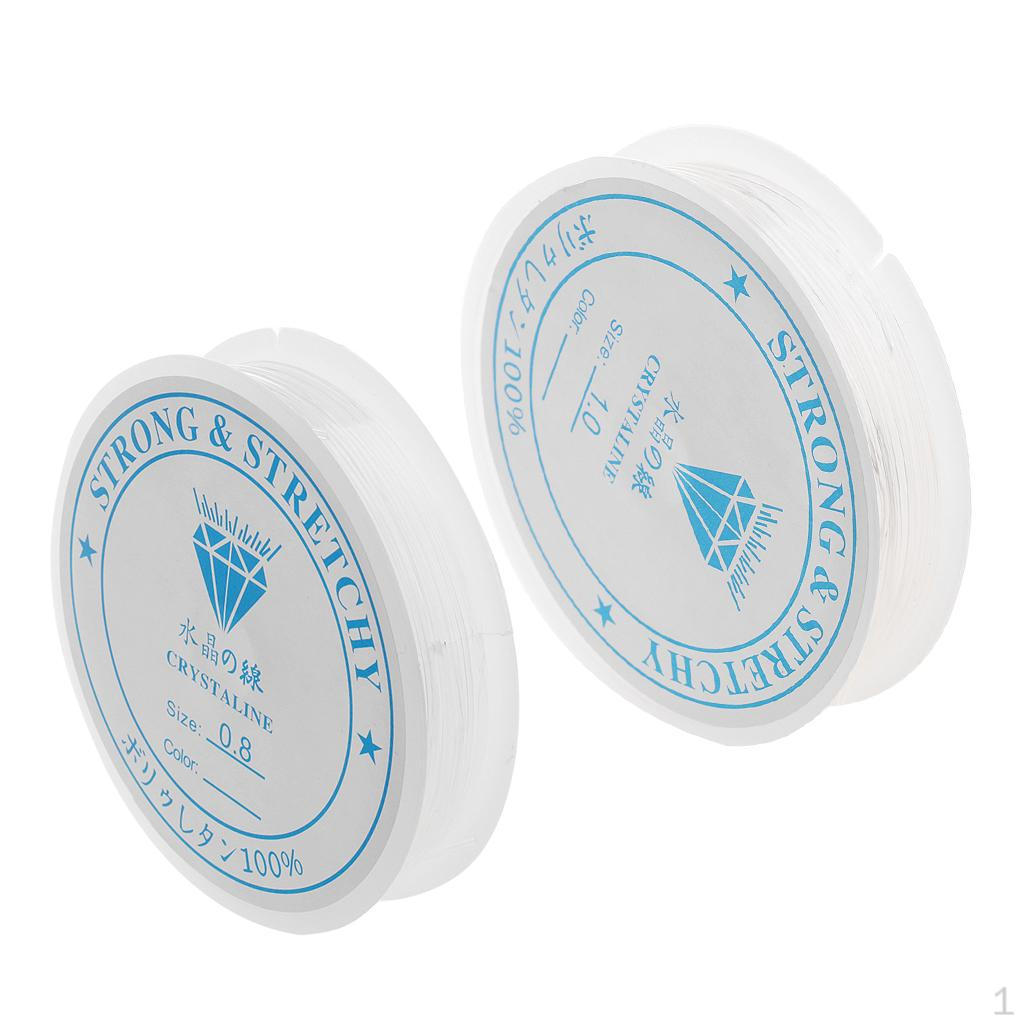 

2x 10 метров Прозрачная эластичная стрейч-нить для изготовления украшений .8мм 1.0мм