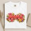 Floral Mama Shirt and Kids Tshirt, Retro Flower Graphic Tee, Spring Casual Mother Apparel