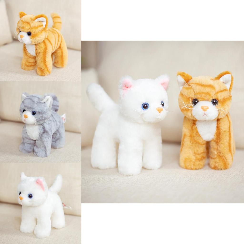 Cute Striped Cat Plush Doll For Kids Baby Gift Animal Stuffed Toy