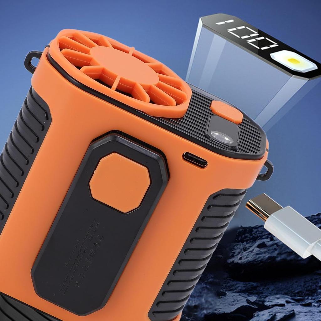 Clip Belt Fan Strong Wind 1000mAh Battery USB Charging Lightweight Portable Waist Fan for Working Hiking Fishing