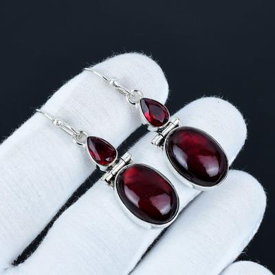 Серьги из красного лабрадорита и красного граната, серьги из стерлингового серебра 925 пробы, бохо-украшения, серьги-подвески для свадебных подарков