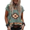 T-shirt estiva stile etnico occidentale stampa 3D T-shirt donna streetwear Harajuku T-shirt oversize Top Donna Abbigliamento ragazza