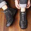 Northeast large cotton shoes new thick-soled winter velvet leather high-top snow boots casual men's shoes wool men's cotton shoes