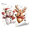 Removable PVC Clings Christmas Static Window Clings, Glass Decals, Snowman Santa Reindeer Nutcracker Seasonal Home Decor with Snowflakes, Reusable
