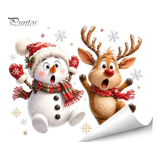 Removable PVC Clings Christmas Static Window Clings, Glass Decals, Snowman Santa Reindeer Nutcracker Seasonal Home Decor with Snowflakes, Reusable