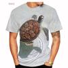 Summer Tshirts Cute Sea Turtle 3d Print Men/women T-shirt Underwater World Turtle Casual Short-sleeved Size 6xl