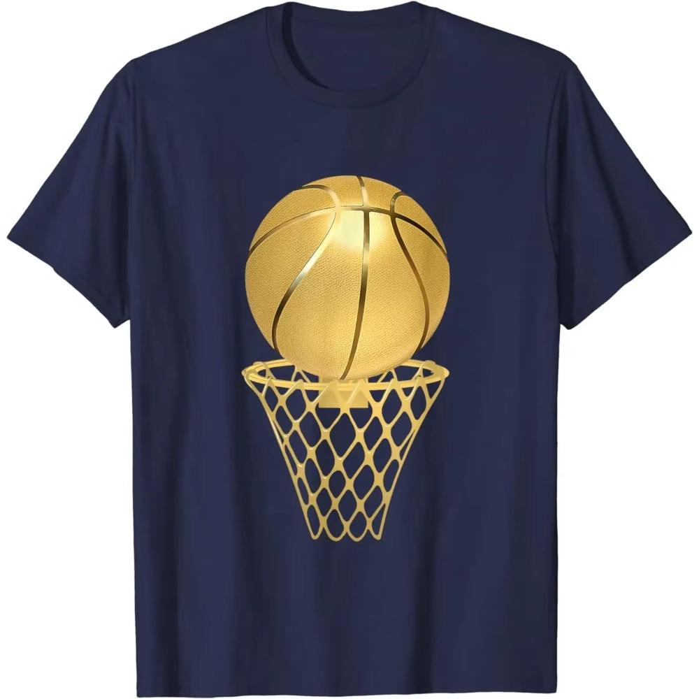 Golden Basketball Player Game Team Sports Lover T-Shirt for Men Women Cool Design Tee  Clothing