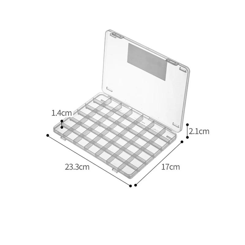 Grids Plastic Organizer Box Container Craft Storage For Beads Organizer Art DIY Jewelry Multifunctional Clear Display Case New
