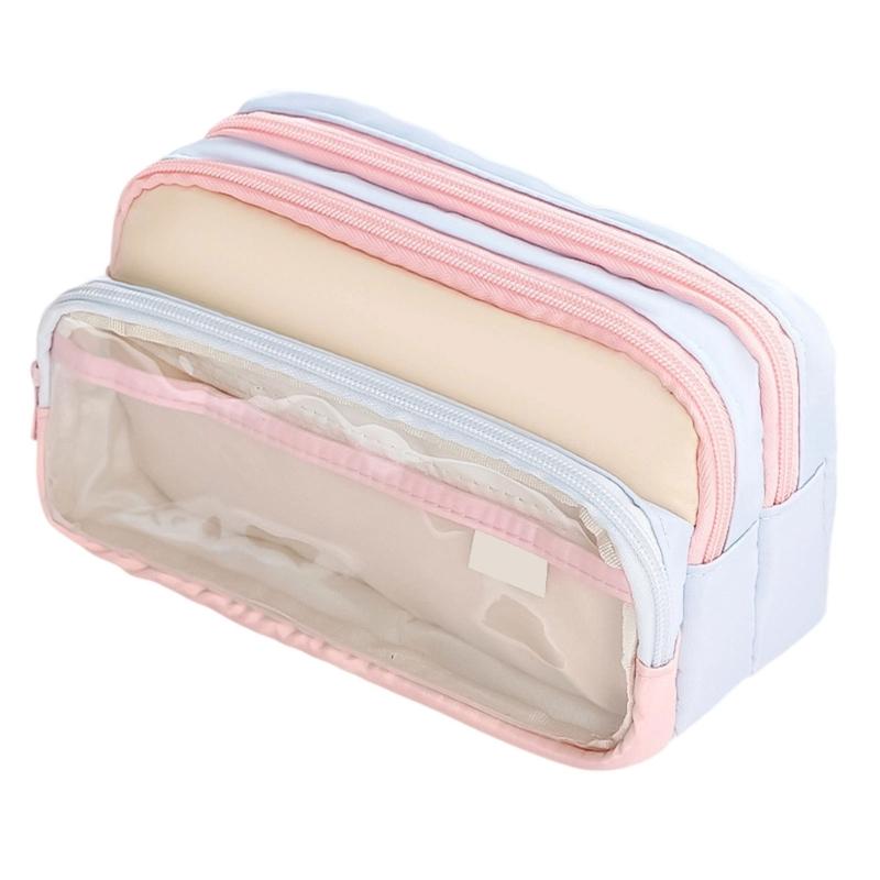 Large Capacity Pencil Bag Japanese Styles Pencil Case Pen Pouch Clear Pencil Pouch Pen Case School Office Supplies