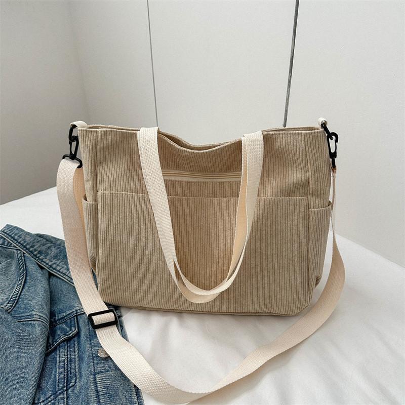 Трендовая холщовая сумка для женщин 2024 лето модная большая вместительная сумка-тоут кроссбоди хаки