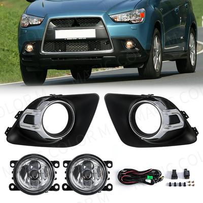 For Mitsubishi ASX 2011 2012 2013 LED Fog Light Lamp Headlights Halogen Cover Hood Frame Bezel Waterproof Car Accessories 12V