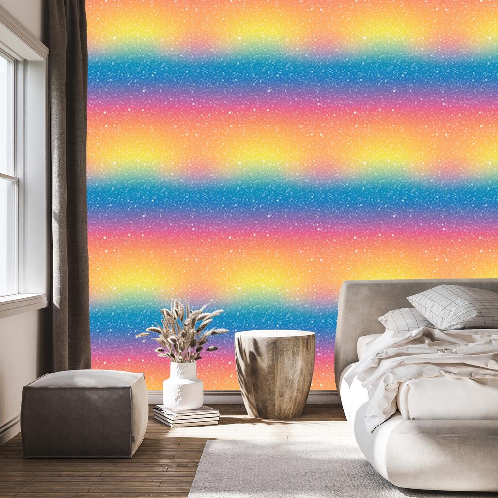 Blue, peach and gold glitter wallpaper for living room and bedroom 50x1000