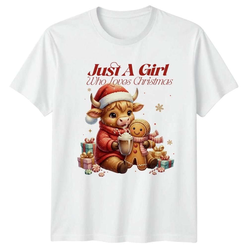 Just A Girl Who Loves Christmas Calf Holidays Graphic Tee Unisex Unisex Ladies S