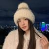 Autumn and Winter Hat Female Cute Hairball Cold Hat Rabbit Fur Fleece Warm Hat