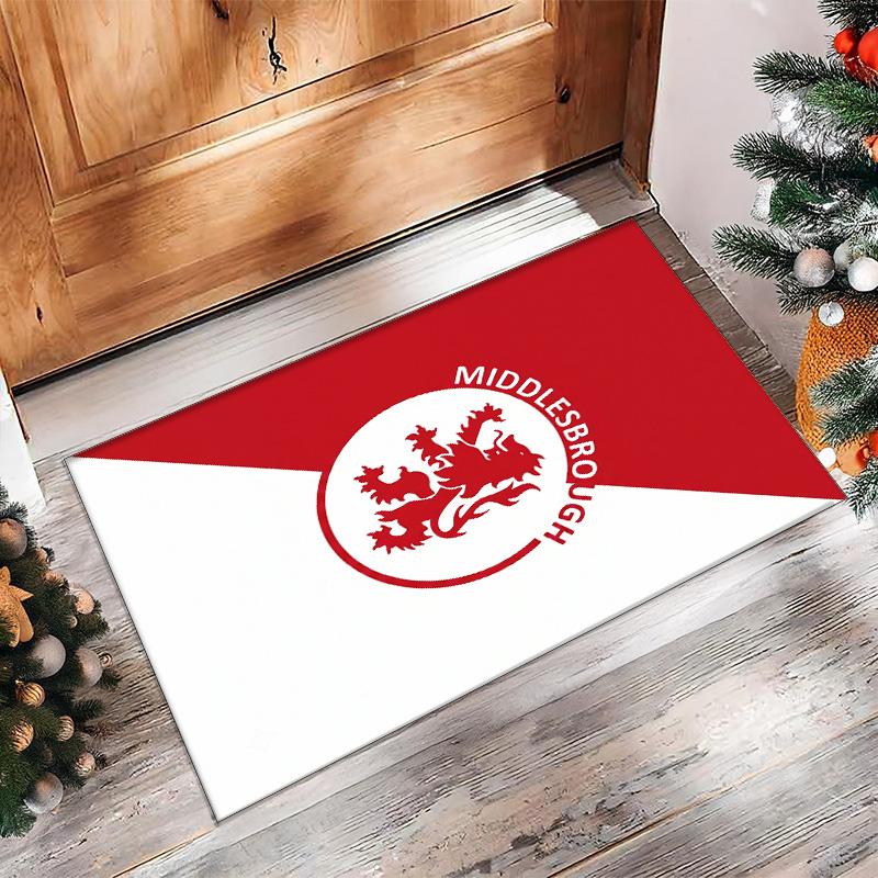 Tappeto Morbido per Pavimento Antiscivolo Decorazione Sportiva Middlesbrough FC Calcio Calcio Pattern per Camera da Letto