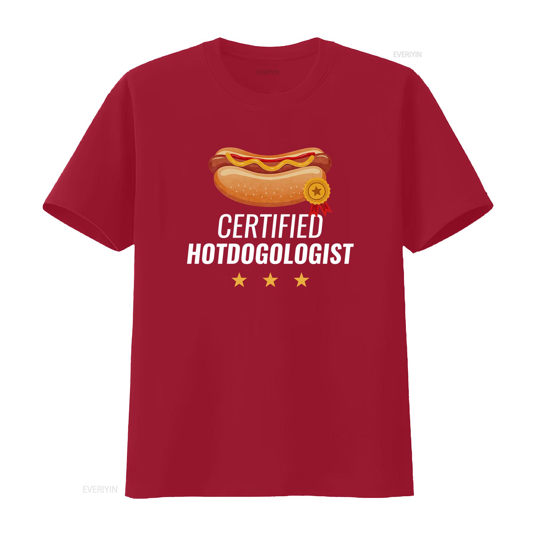 

Certified Hotdogologist Funny Hot Dog T Shirt for Hotdog Lovers vintage Washed Slightly Breathable Stretched Stylish Versatile S