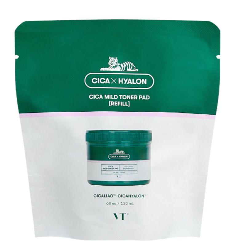 VT Cosmetics Cica Mild Toner Pad Refill Low pH Soothing Hydrating Daily Care 60 Pads