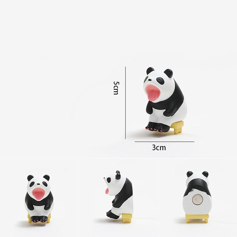 Open Mouth Sitting On The Bench Yellow Duck Elephant Panda Rhinoceros Animal Fridge Magnet Fridge Decoration Creative Gift