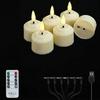 6 In1 USB Rechargeable Tealight Remote Control w/Timer Led Flameless Candles 3D Wick Flickering  Halloween Wedding Votive Candle