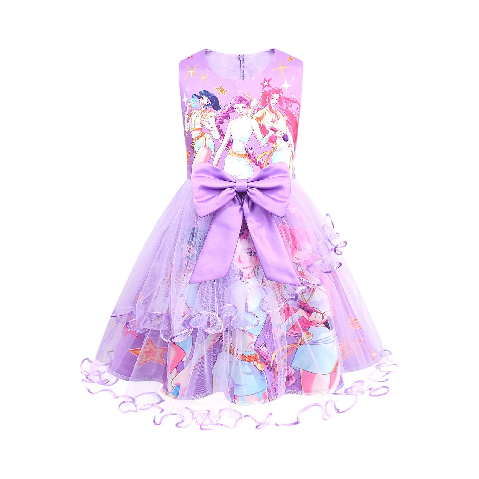 

Girls Tulle Bow Dress - Large Butterfly Mesh Gown 160 фіолетовий