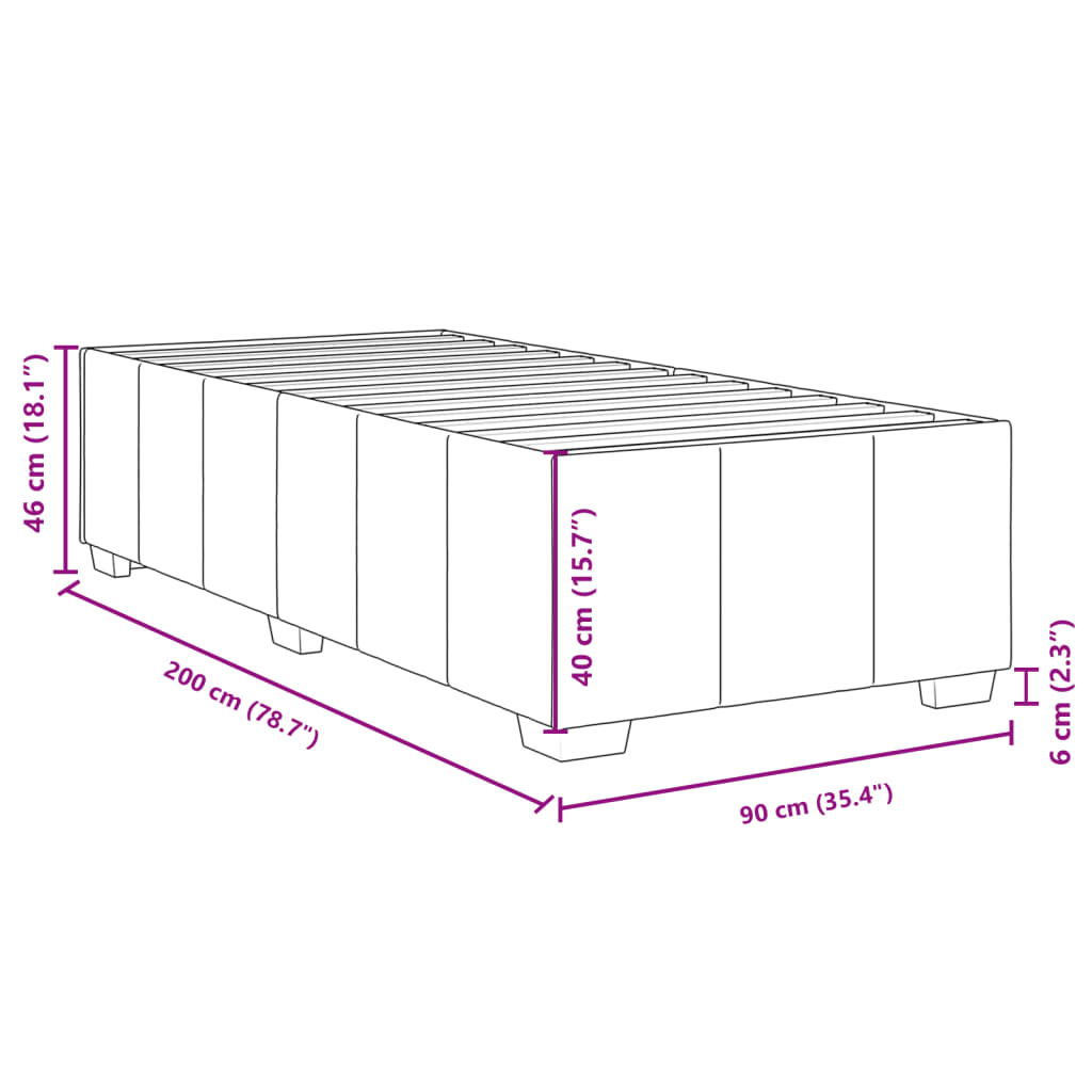 Bed Frame without Mattress Blue 90x200 cm Fabric