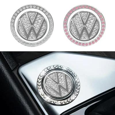 For Volkswagen VW Car One-start Button Diamond Decoration Stickers For Volkswagen VW Scirocco Jetta Beetle Golf Passat CC Tiguan