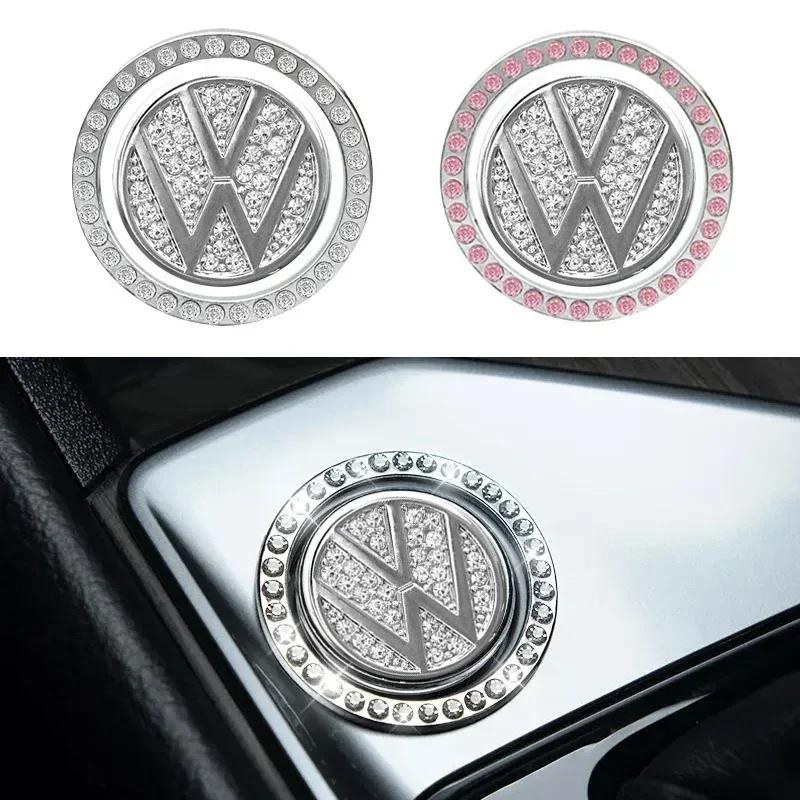 For Volkswagen VW Car One-start Button Diamond Decoration Stickers For Volkswagen VW Scirocco Jetta Beetle Golf Passat CC Tiguan