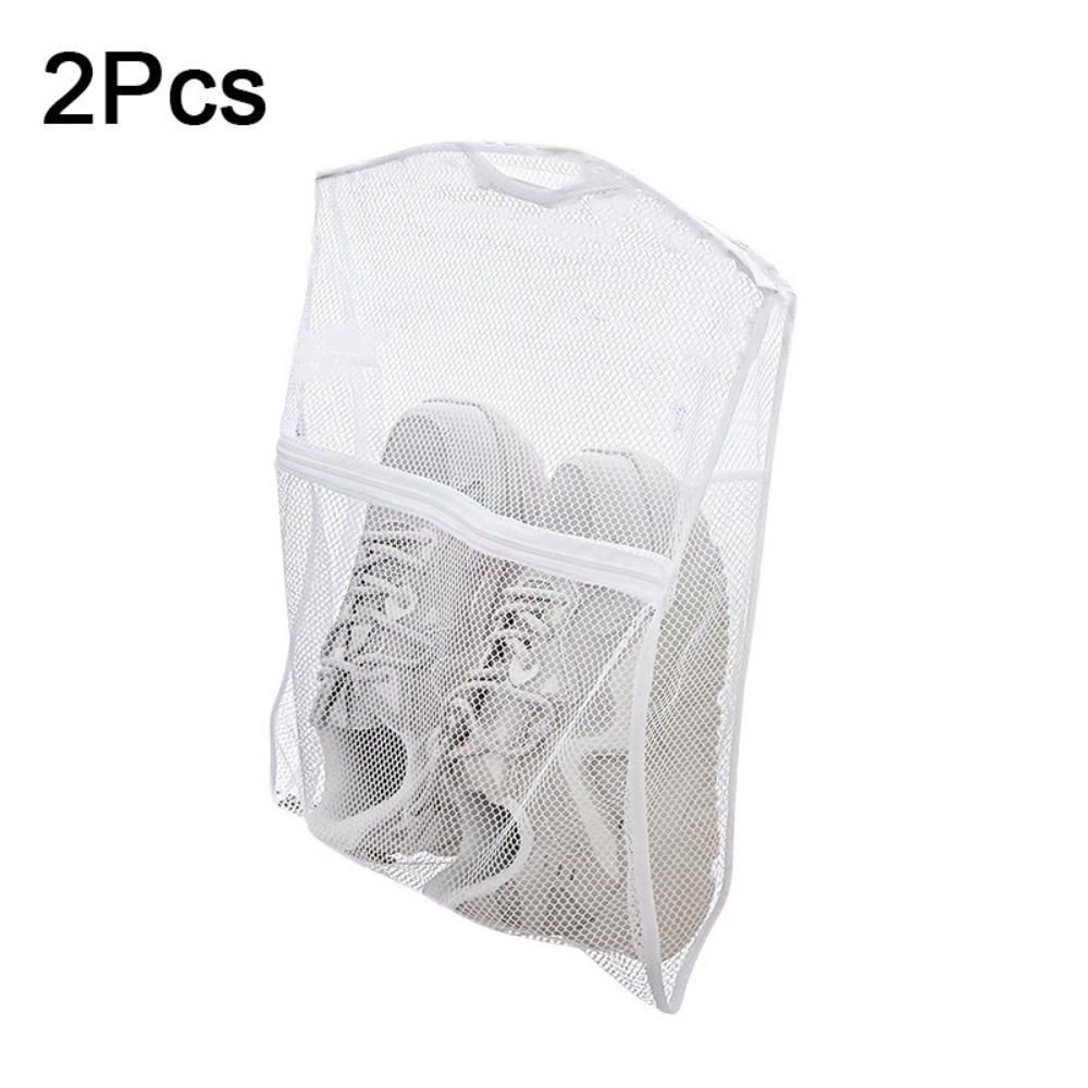 

2Pcs Practical Folding Shoe Drying Net Reusable Windproof Slippers Sneakers Drying Racks with zipper Mesh Laundry Bag Balcony