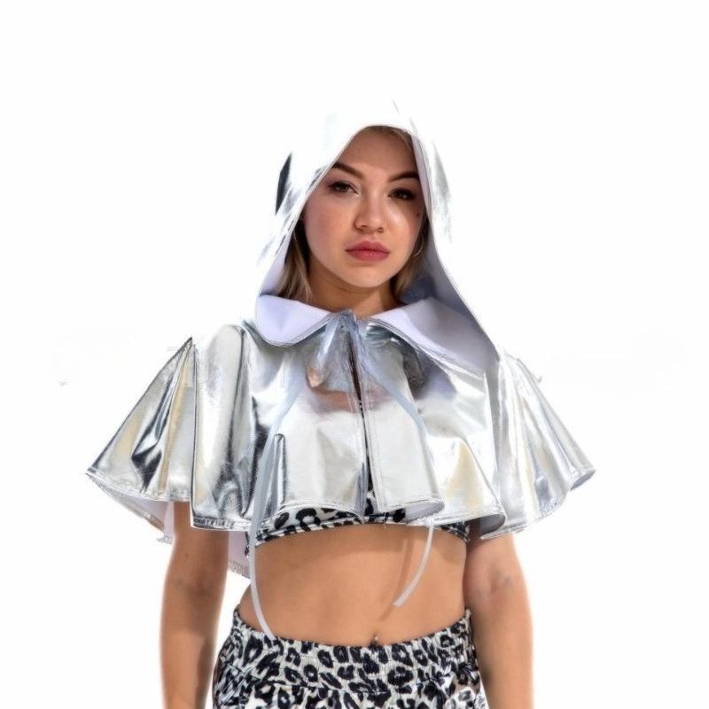 

Плащ Мрачного Жнеца - Хэллоуинский костюм плаща вампира для взрослых, готический плащ для вечеринки с капюшоном one size серебряный