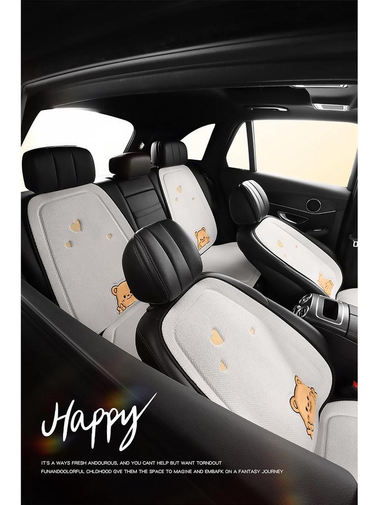 Universal Bieye Bear Cartoon Car Seat Cushion, Cotton & Linen, for All Seasons - Fits Buick Verano, Blue 6 Regal