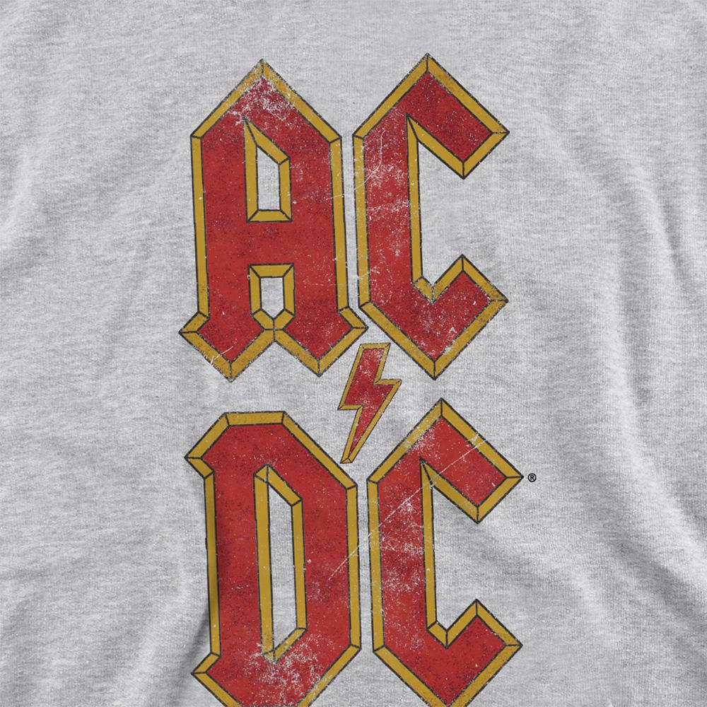 AC/DC Childrens/Kids Stacked Logo Heather Hoodie