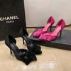 New Chinese Style 2025 Summer New Fashion Versatile Temperament Socialite French Bow Pointed High Heels Casual