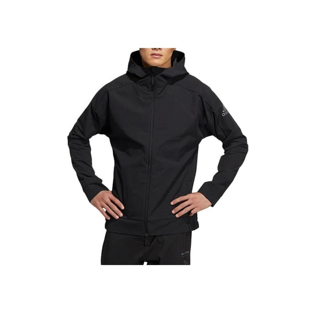 Adidas Sport Casual Hooded Jacket Men Outerwear Black HE5265