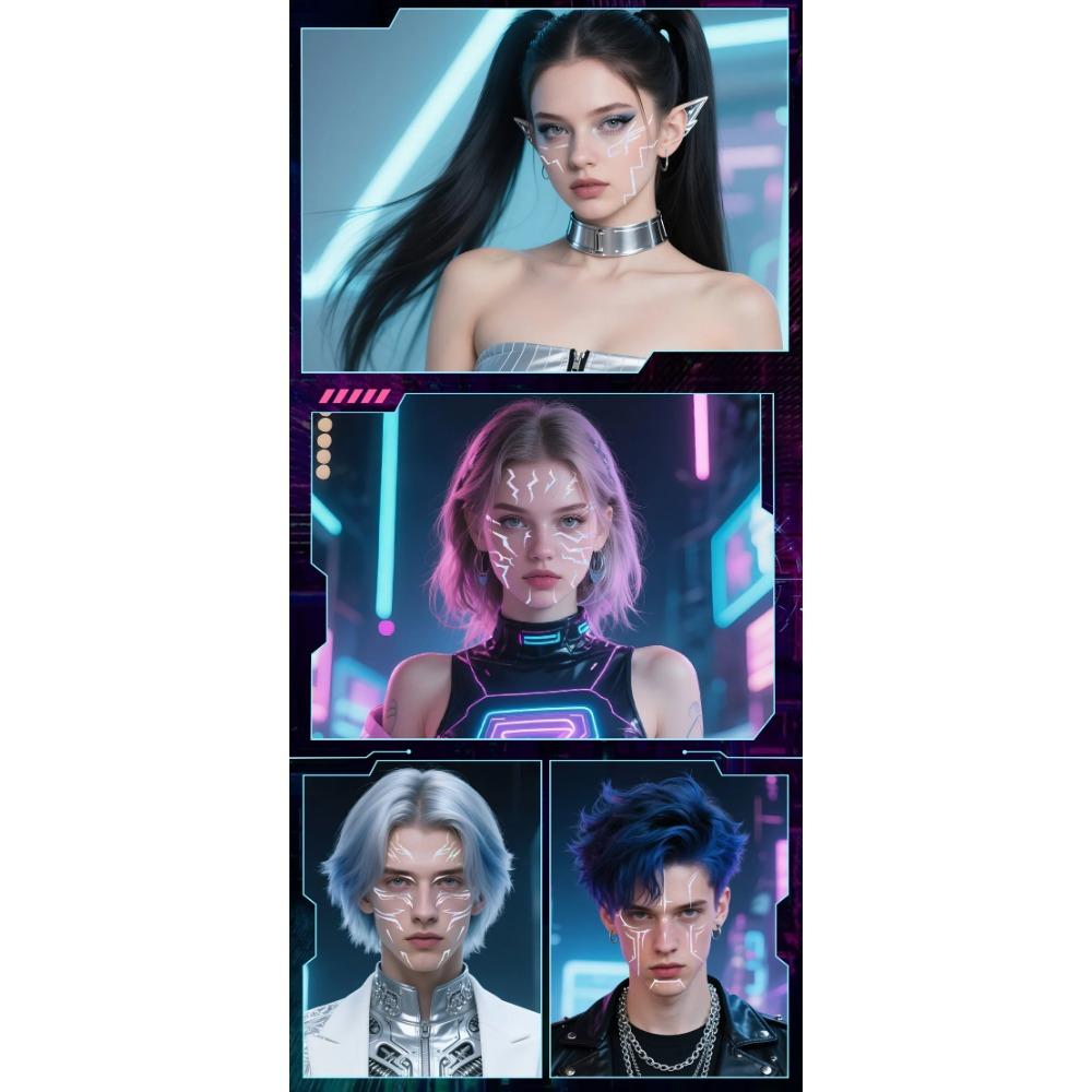 NEW K-pop Demon Hunters Rumi Laser Tattoo Stickers with Technological Feel Anime  for Cosplay Halloween Party