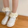 Breathable Cotton Hosiery Socks for Girls Toddler Stretchy Knee High Socks Puff Edge Lace Bows Socks for Autumn Spring