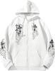 Hot-selling Street-style Cross Print Hooded Sweatshirt for Men, American High Street Zip-up Cardigan